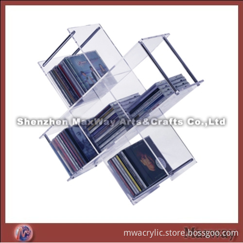 Clear High Grade Cross Acrylic CD Display Shelf/Rack